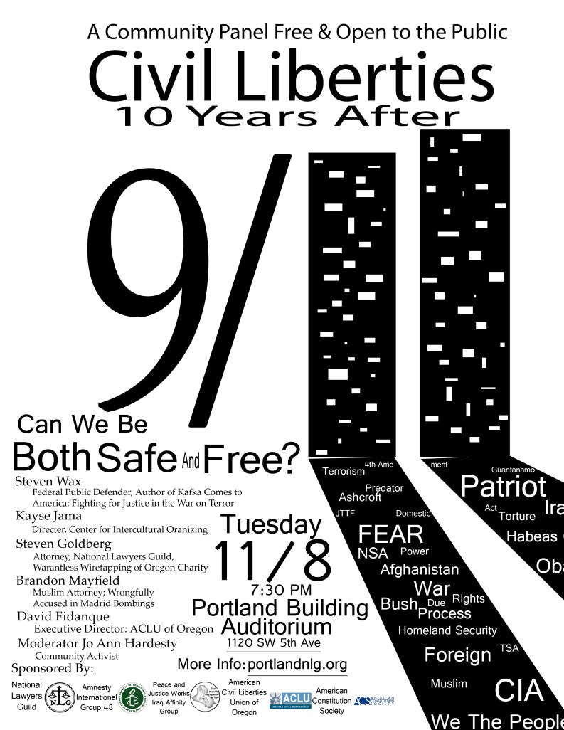 Civil Liberties event flyer